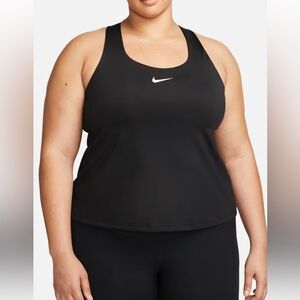 Nike DRI-FIT Women Black Racer Back Tank Top with Built in Bra Size 3X